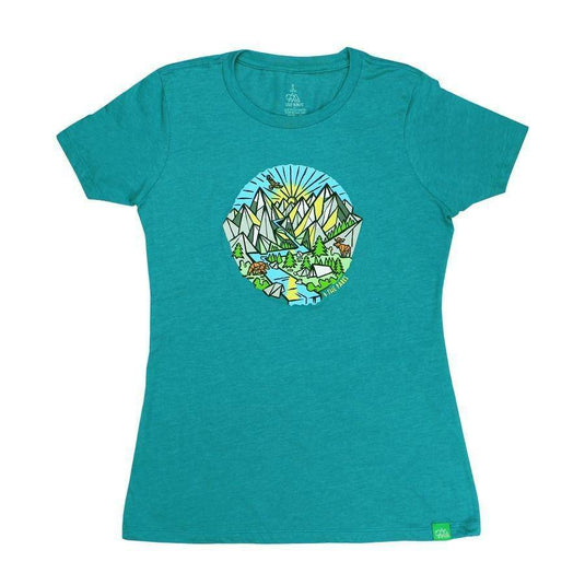 Wild Tribute Prismatic Mountains Short Sleeve T-Shirt Women's